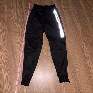 Black Joggers Reflective Stripe Activewear Training Pants Size M